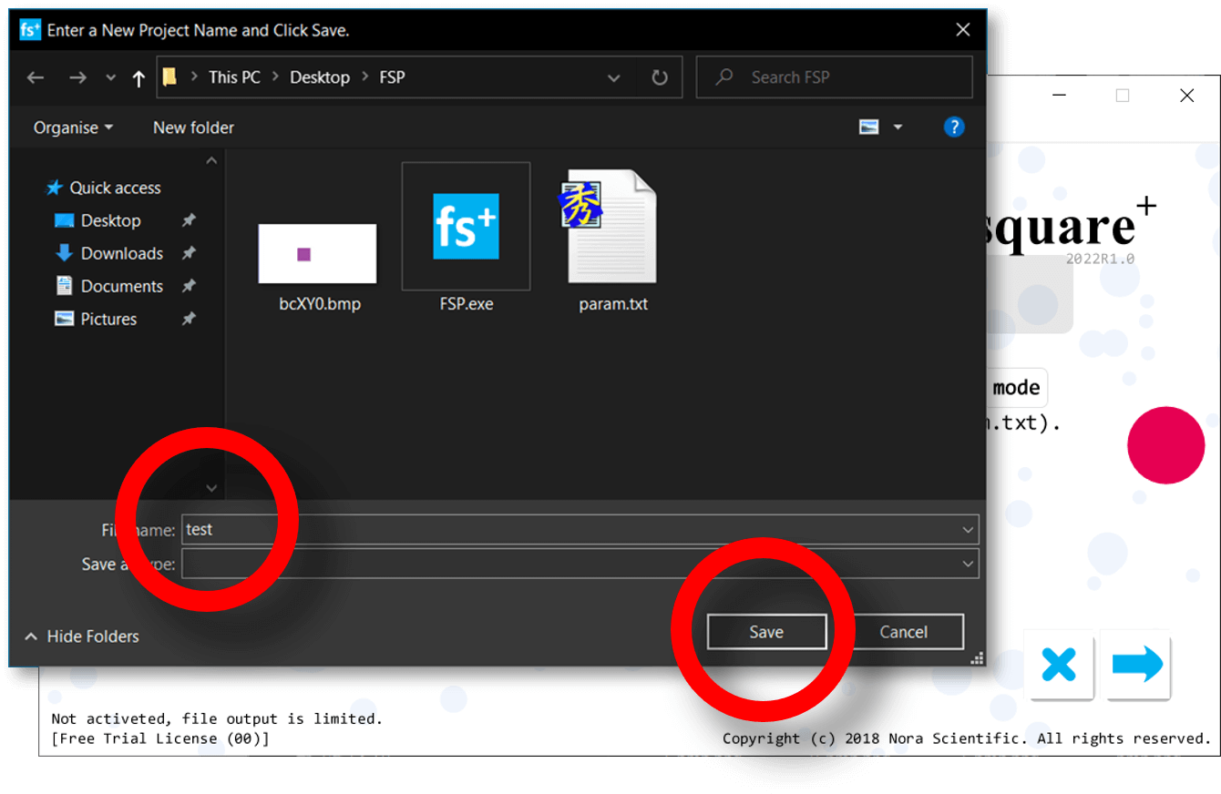 Specifying a new project name in the file explorer.