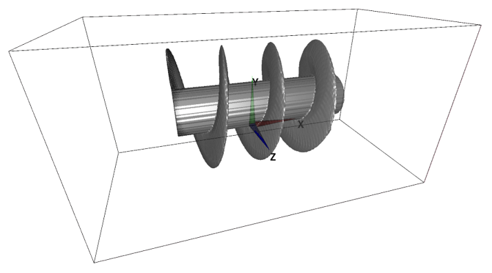 構築された3次元モデルの中身（モデルの外側円筒のみを非表示）。